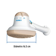 Regadera eléctrica, 4 temperaturas, 16.5cm, beige, FOSET