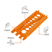 Regleta medidora de tuercas y tornillos, std y mm, TRUPER