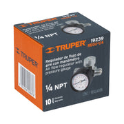 Regulador de aire con manómetro, cuerda 1/4' NPT, TRUPER