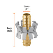 Reparador de aluminio 1/2', tipo garra para manguera