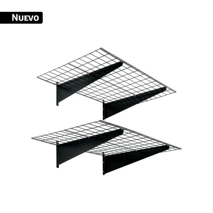 Juego de 2 repisas metálicas de 46 x 122 cm, FIERO