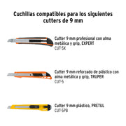 Estuche con 10 cuchillas SK4 de 9 mm para cutter, TRUPER