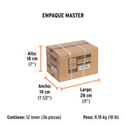 Caja con 100 cuchillas de repuesto para RASP-3,2,1 y NC-10