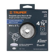 Respaldo para discos de lija 4-1/2', eje M14, TRUPER