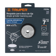 Respaldo para discos de lija 7', eje M14, TRUPER