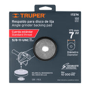 Respaldo para discos de lija 7', eje 5/8, TRUPER