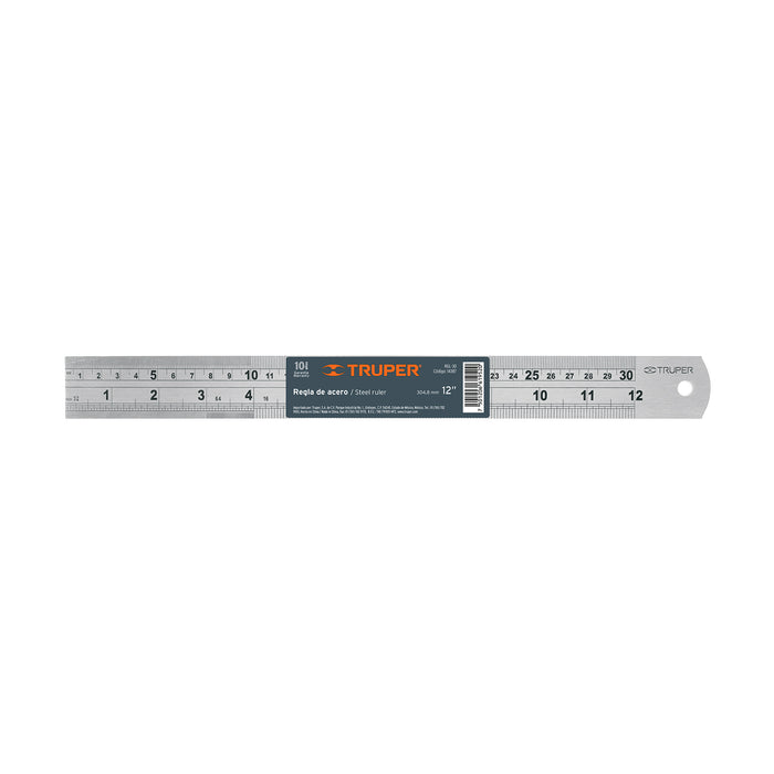 Regla 30 cm de acero inoxidable, TRUPER