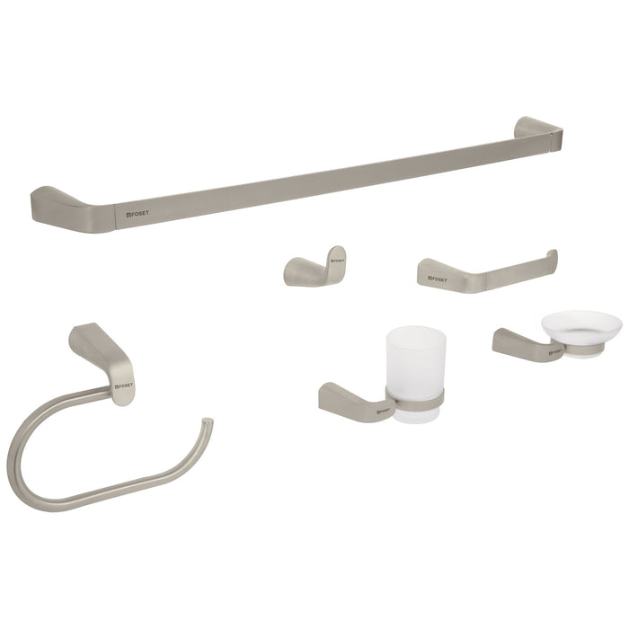 Juego de 6 accesorios para baño acabado satín, RIVIERA