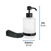 Dispensador de jabón a pared, negro, FOSET RIVIERA