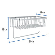 Portarrollo y especiero en cromo para cocina, FOSET RIVIERA