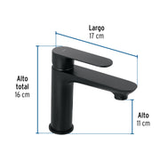 Monomando corto para lavabo, negro, FOSET RIVIERA
