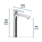 Monomando alto para lavabo, cromo, FOSET RIVIERA