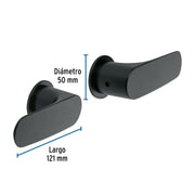 Juego manerales palanca para regadera, negro, FOSET RIVIERA