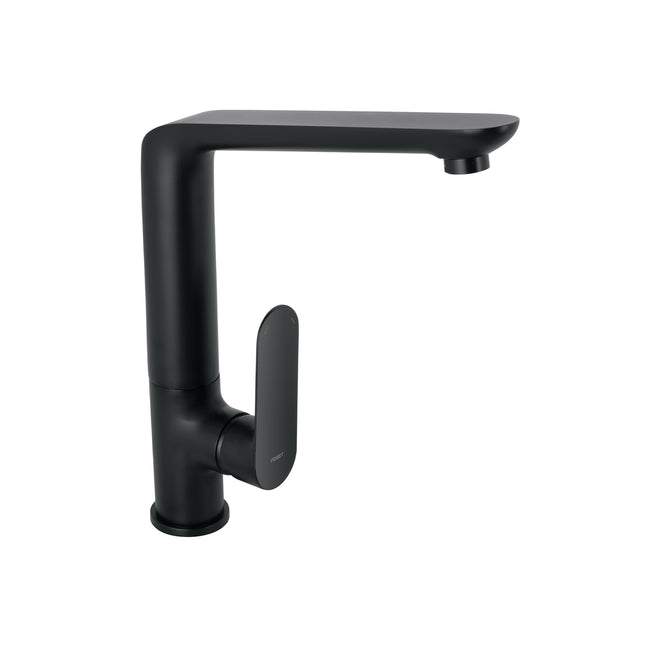 Monomando cuello alto para fregadero, negro, FOSET RIVIERA