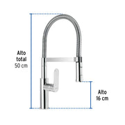 Monomando nariz flexible para fregadero, cromo,FOSET RIVIERA