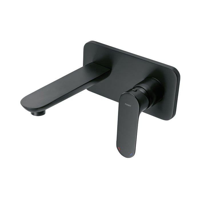 Monomando a pared para lavabo, negro, FOSET RIVIERA