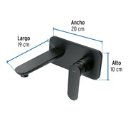 Monomando a pared para lavabo, negro, FOSET RIVIERA