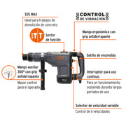 Rotomartillo SDS Max/destornillador 9 kg, 15J, 1500W, EXPERT
