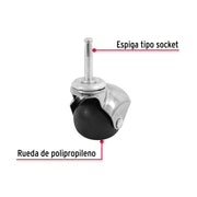 Rodaja esférica, 50 mm con espiga tipo socket, FIERO