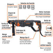 Rotomartillo SDS Plus/destornillador, 3.5 J, 800W, mango D