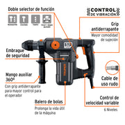 Rotomartillo SDS Plus/destornillador 5 J, 1500W, INDUSTRIAL