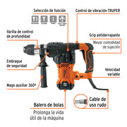 Rotomartillo SDS Plus/destornillador 6 J, 1500W, TRUPER PRO