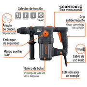Rotomartillo SDS Plus/destornillador 6 J, 1600W, INDUSTRIAL