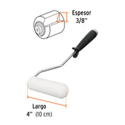 Mini Rodillo para pintar 4' x 3/8' de esponja, TRUPER