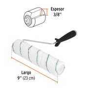 Rodillo para pintar 9 x 3/8' microfibra, sup. poco rugosas