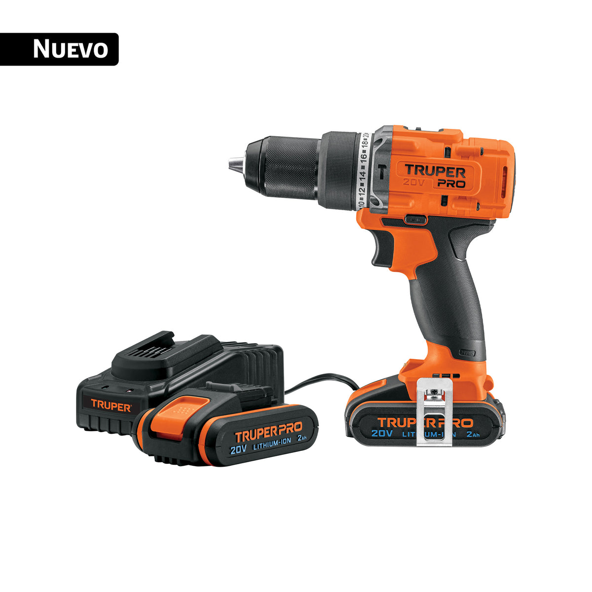Rotomartillo/destornillador 1/2', 20V, 2 baterías 2Ah, PRO