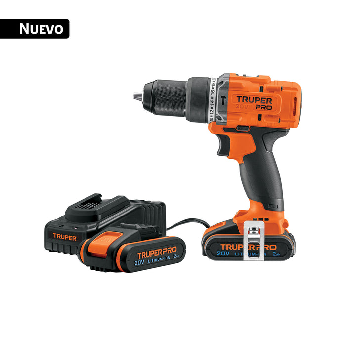 Rotomartillo/destornillador 1/2', 20V, 2 baterías 2Ah, PRO