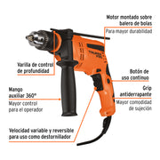 Rotomartillo/destornillador 1/2', 600W, TRUPER PRO
