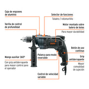 Rotomartillo/destornillador 1/2', 800W, TRUPER INDUSTRIAL