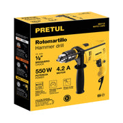 Rotomartillo/destornillador 1/2', 550W, PRETUL
