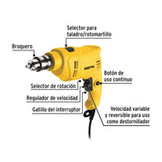 Rotomartillo/destornillador 3/8', 550W, PRETUL