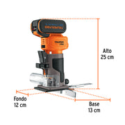 Router (Rebajadora) 1/4', 1 batería 4 Ah, TRUPER PRO