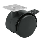 Rodaja tipo yoyo de 50 mm con placa, con freno, FIERO