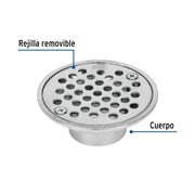 Resumidero de zinc, redondo, modelo 'A', 3-1/2', BASIC