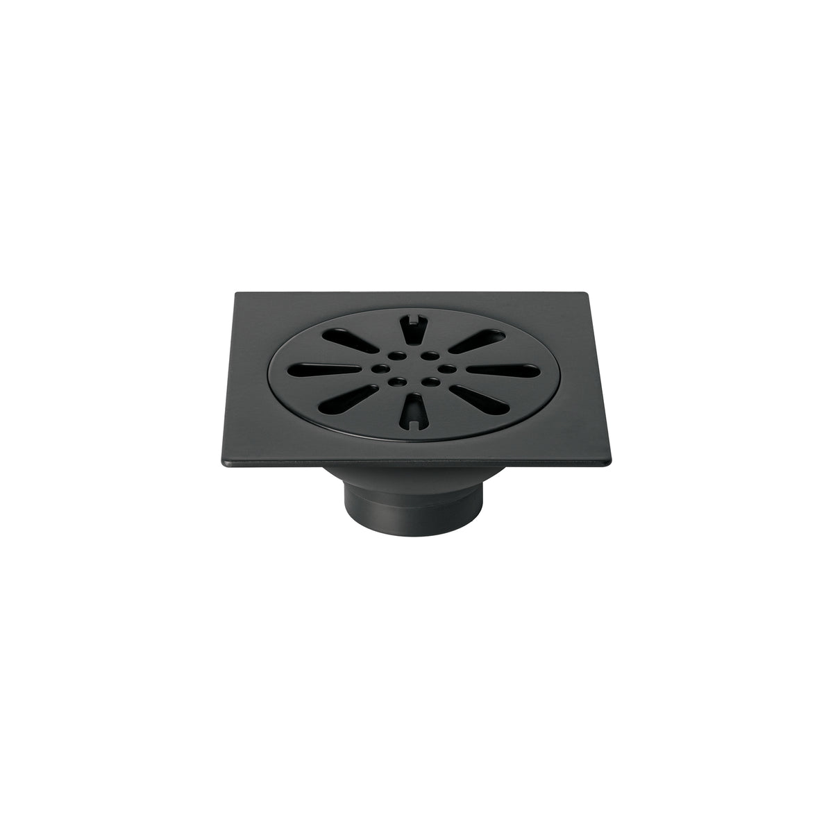 Resumidero cuadrado 4' x 4', acero inoxidable, negro, gota