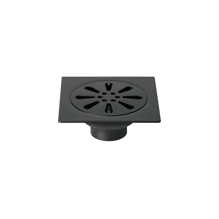 Resumidero cuadrado 4' x 4', acero inoxidable, negro, gota