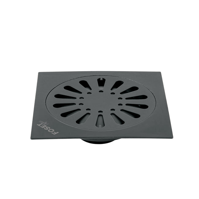 Resumidero cuadrado 6' x 6', acero inoxidable, negro, gota