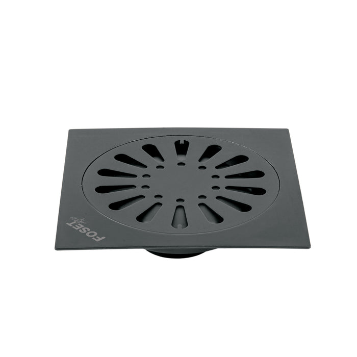 Resumidero cuadrado 6' x 6', acero inoxidable, negro, gota