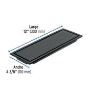 Resumidero rectangular 30x11cm reversible, negro, FOSET AQUA
