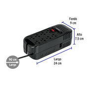 Regulador de voltaje de 1600 VA / 800 W 8 contactos, VOLTECK