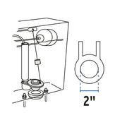 Sapo 2' para WC, PVC transparente, cadena inoxidable, FOSET