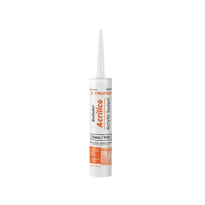 Sellador acrílico de 280 ml, blanco, TRUPER