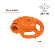 Aspersor base metálica, tipo sapo de chorro fino, TRUPER