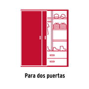 Sistema corredizo doble para riel superior de clóset, HERMEX