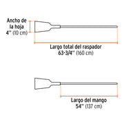 Raspador forjado de 4', mango largo de 54', TRUPER