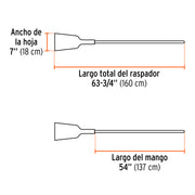 Raspador forjado de 7', mango largo de 54', TRUPER
